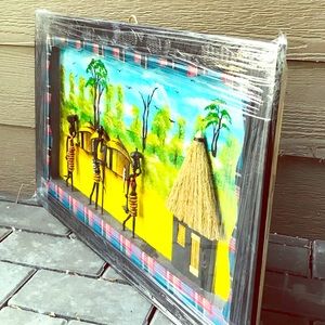 Glass Framed 3D Handmade African Wall Decor